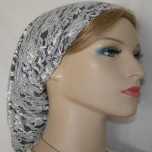 Ivory Floral Lace Batiste Lined Snood