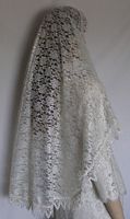 Floral Lace Bridal Veil with Victorian Trim