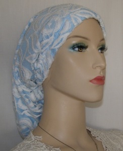 Ivory Lace Lined Snood Elastic Band