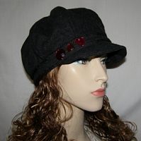 Black Jeweled Wool Bucket Hat