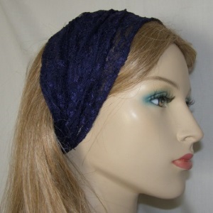 Navy ReEmbroidery Headband