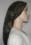 Green Beige Floral Poly Sheer Snood