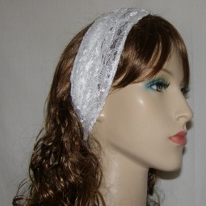 White Floral Lace Headband