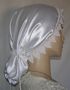 White Crepe Back Satin Snood White Venise Front