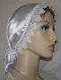White Crepe Back Satin Snoods Venise Trimmed