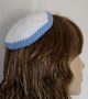 White Blue Edged Kippot