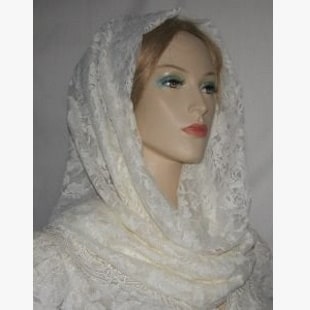 Lace Infinity Tichel Ivory Lace Infinity Scarf