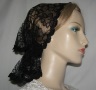 Black Floral Lace Mantilla Hair Wrap Veil Head Covering