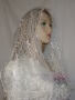 Ivory Veil with Pomegranate Venise Trim