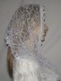 White Lace Venise Trimmed Hair Wrap