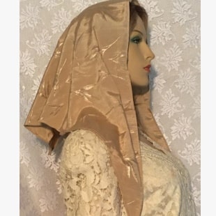 Beige Satin Scarf Beige Satin Embossed Floral Scarf