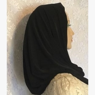Black Infinity Head Cover Black Polyester Infinity Scarf