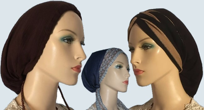 Headcovers for women. Perfect for religious and modest wear or those experiencing hair loss. Hair Snoods